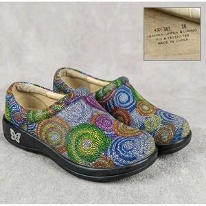 Alegria Kayla Rainbow Clogs Mosaic Nursing Shoe EU 38 orthopedic comfort leather
